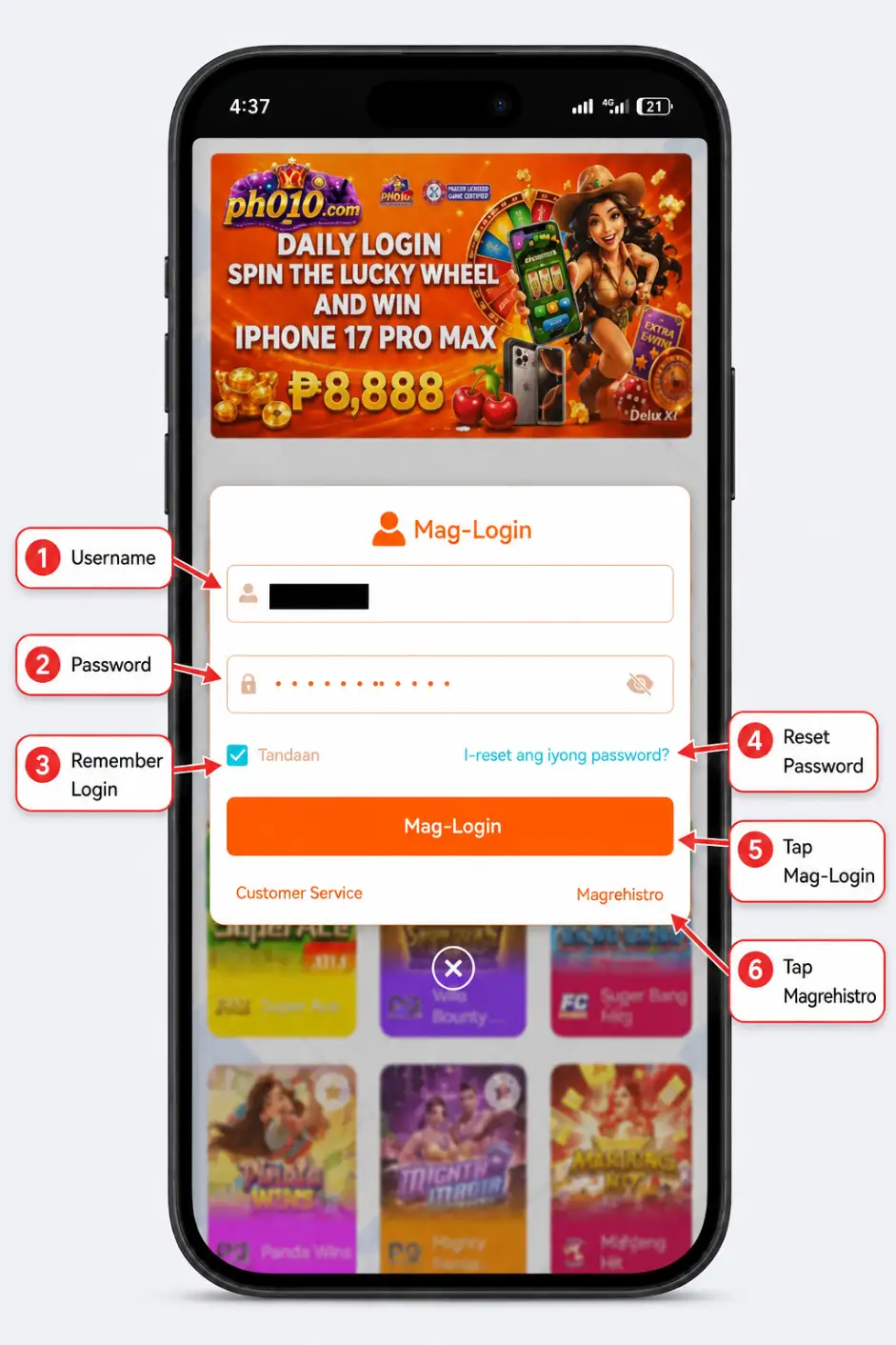 PH010 username login guide