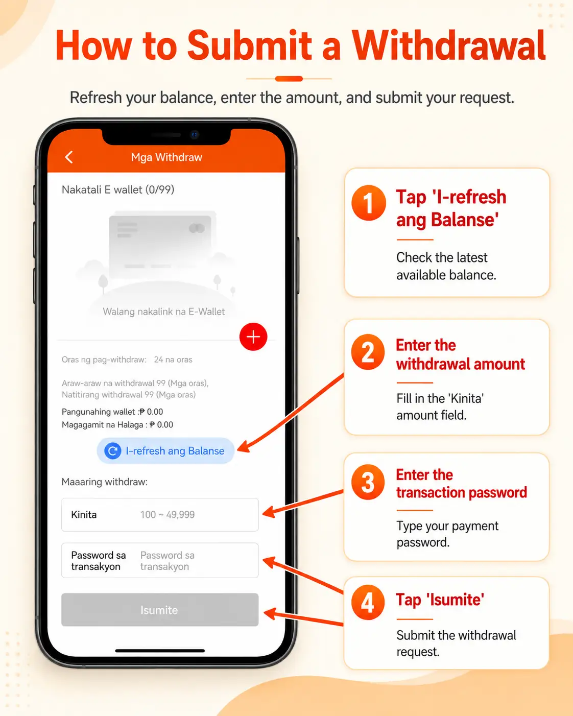 Paano mag-submit ng withdrawal request sa PH010